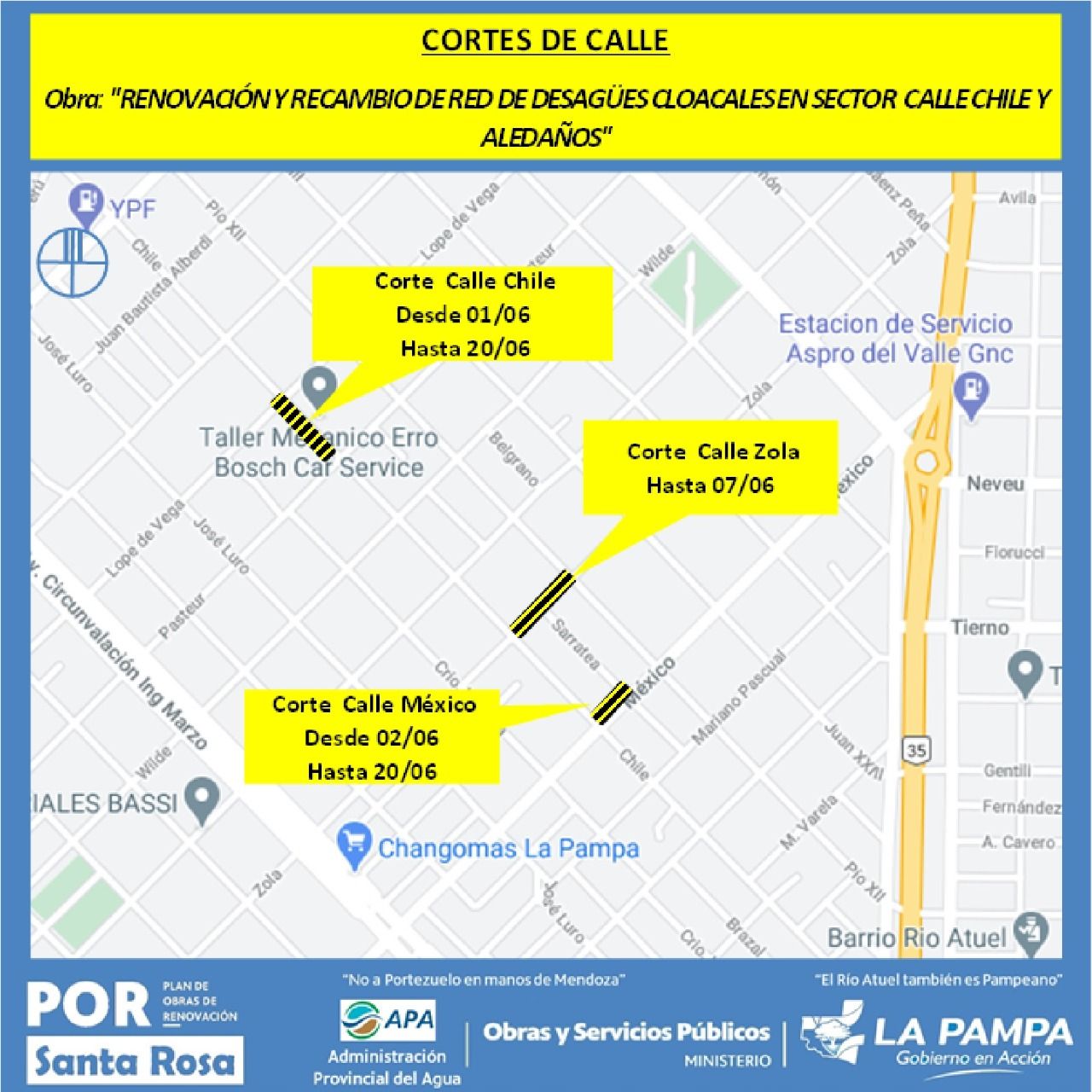 Continúan las obras de saneamiento en Santa Rosa | Agencia News